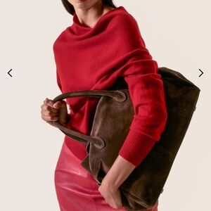 Elegant Brown Suede Handbag